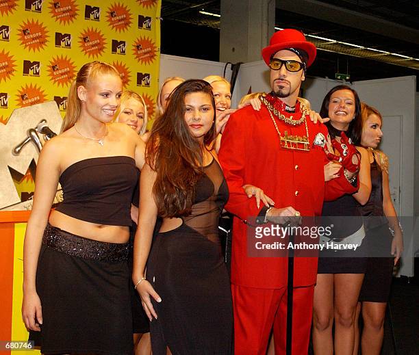 Host Ali G speaks at a press conference November 7, 2001 prior to the MTV Europe Music Awards in Frankfurt, Germany.