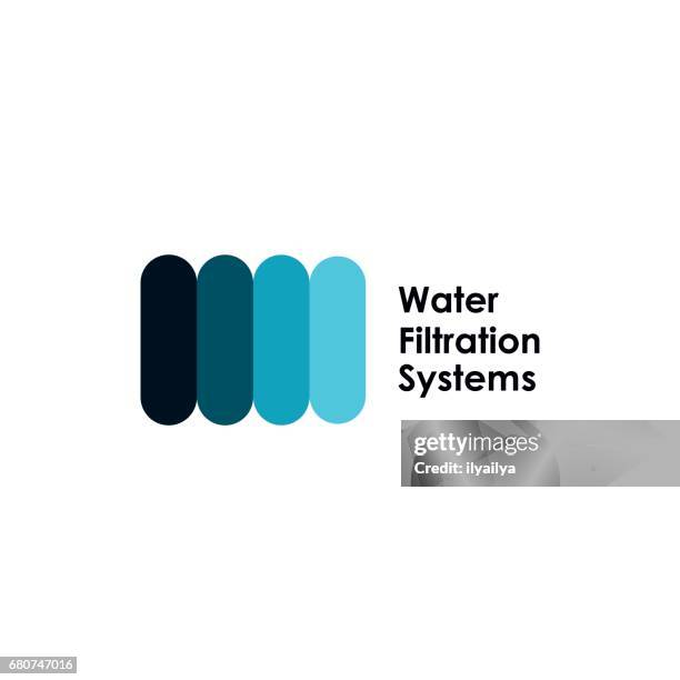 ilustraciones, imágenes clip art, dibujos animados e iconos de stock de icono de sistemas de filtración de agua - filtración