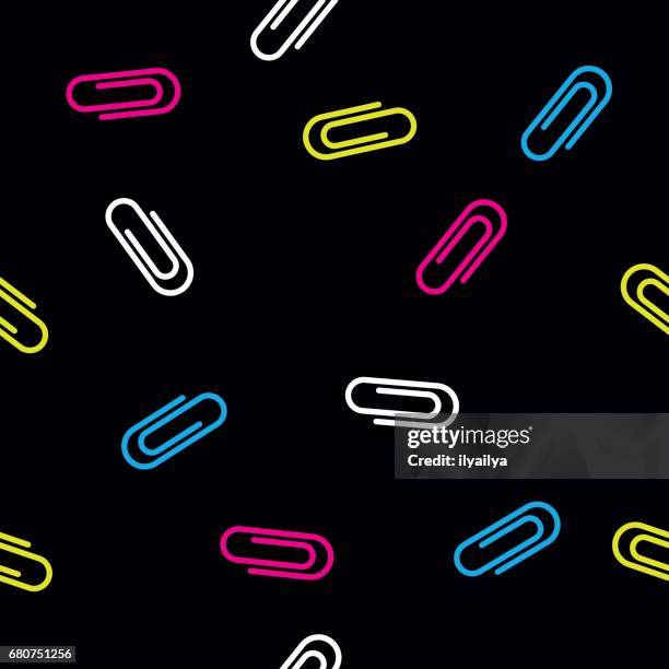 paper clips seamless pattern - empty office wall stock illustrations