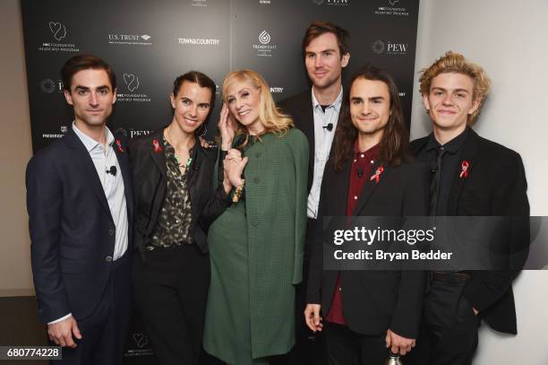 Quinn Tivey, Naomi Wilding, Judith Light, Tarquin Wilding, Rhys Tivey and Finn McMurray attend the 4th Annual Town & Country Philanthropy Summit at...