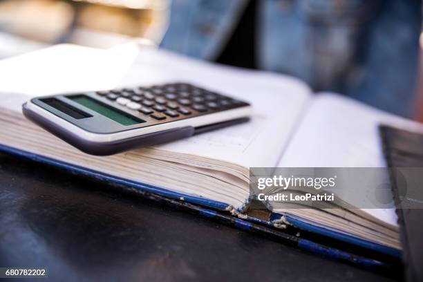 calculator close-up during an exam - leo maths stock pictures, royalty-free photos & images