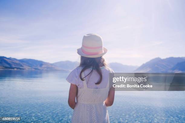 Girl looking at Lake Hawea