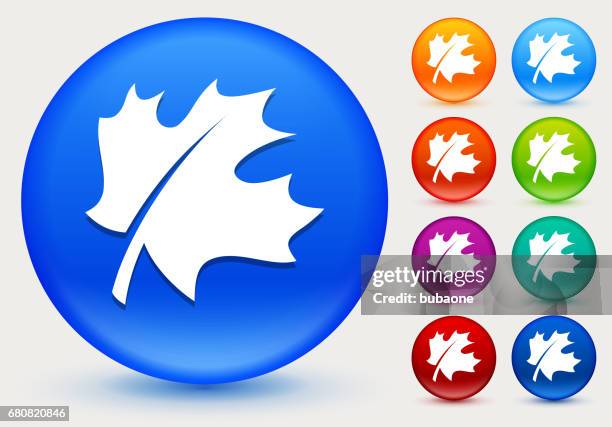 leaf icon on shiny color circle buttons - wine selection stock illustrations