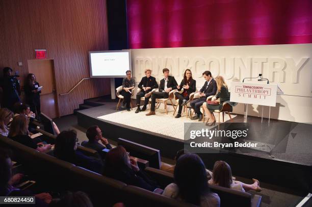 Naomi Wilding, Finn McMurray, Quinn Tivey, Rhys Tivey, Tarquin Wilding and Judith Light speak onstage during the 4th Annual Town & Country...