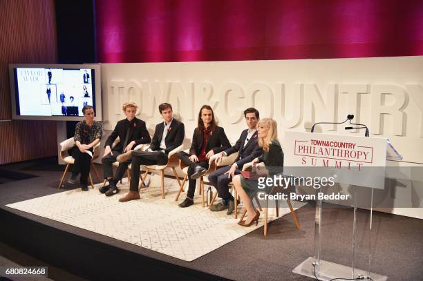 Naomi Wilding, Finn McMurray, Quinn Tivey, Rhys Tivey, Tarquin Wilding and Judith Light speak onstage during the 4th Annual Town & Country...