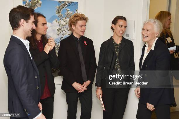 Quinn Tivey, Rhys Tivey, Finn McMurray, Naomi Wilding of Elizabeth Taylor AIDS Foundation and actress Glenn Close attend the 4th Annual Town &...