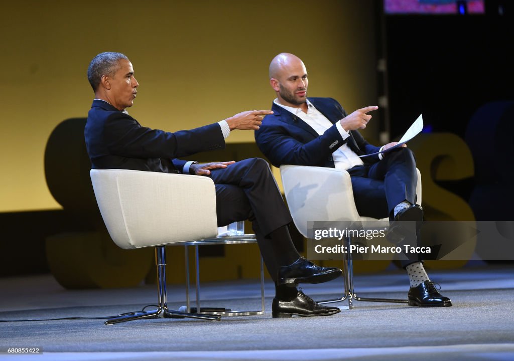 Barack Obama Attends 'Seeds&Chips' In Milan