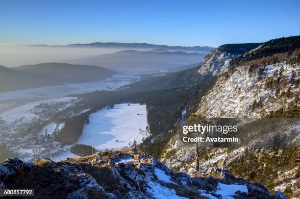 hohe wand mountain - austria - europe - niederösterreich winter fotografías e imágenes de stock