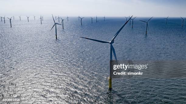 offshore wind farm - windmill denmark stock pictures, royalty-free photos & images