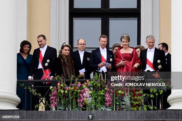 Eliza Reid, Iceland's President Gudni Johannesson, Grand Duchess Maria Teresa of Luxembourg, Prince Albert II of Monaco, Grand Duke Henri of...