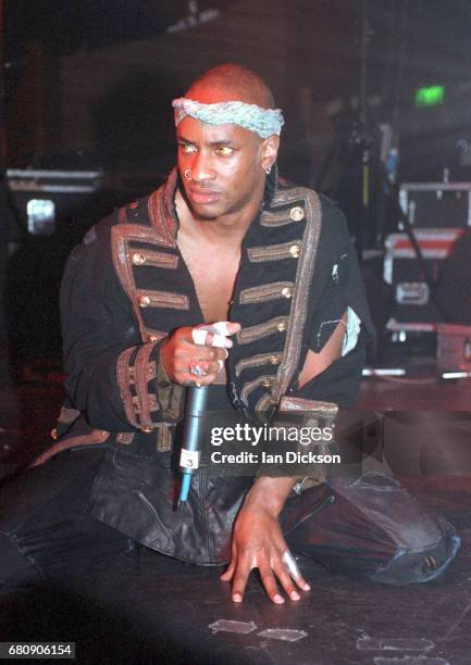 Maxim of The Prodigy performing on stage United Kingdom, 1994.