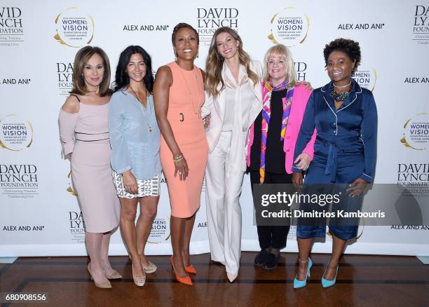 Honorees Rosanna Scotto, Carolyn Rafaelian, Robin Roberts, Gisele Bundchen, Joni Steele Kimberlin and LaToya Mack attend David Lynch Foundation Hosts...