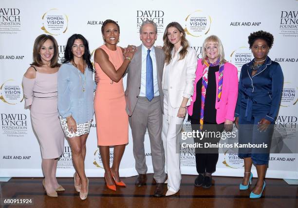 Rosanna Scotto, Carolyn Rafaelian, Robin Roberts, Bob Roth, Gisele Bundchen, Joni Steele Kimberlin and LaToya Mack attend David Lynch Foundation...