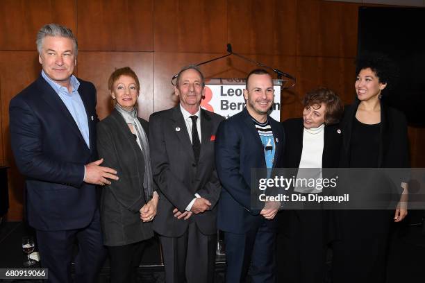 Alec Baldwin, Jamie Bernstein, Alexander Bernstein, Yannick Nezet-Seguin, Nina Bernstein, and Julia Bullock attend the Leonard Bernstein at 100 press...