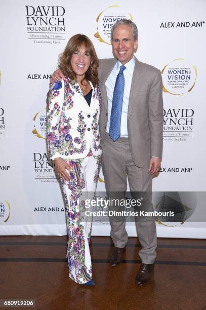 Joanna Plafsky and CEO of the David Lynch Foundation Bob Roth attend David Lynch Foundation Hosts Women of Vision Awards at 583 Park Avenue on May...