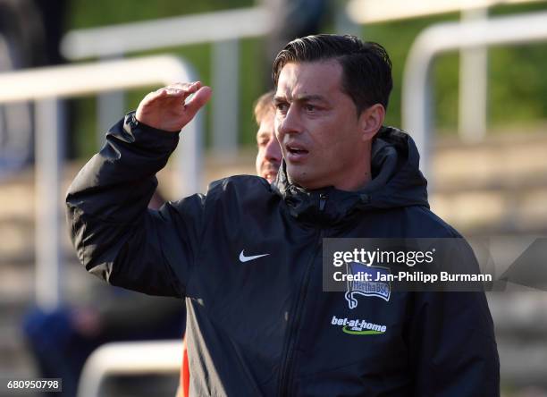 Coach Ante Covic of Hertha BSC U23 during the test match between Hertha 03 Zehlendorf and Hertha BSC U23 on may 9, 2017 in Berlin, Germany.