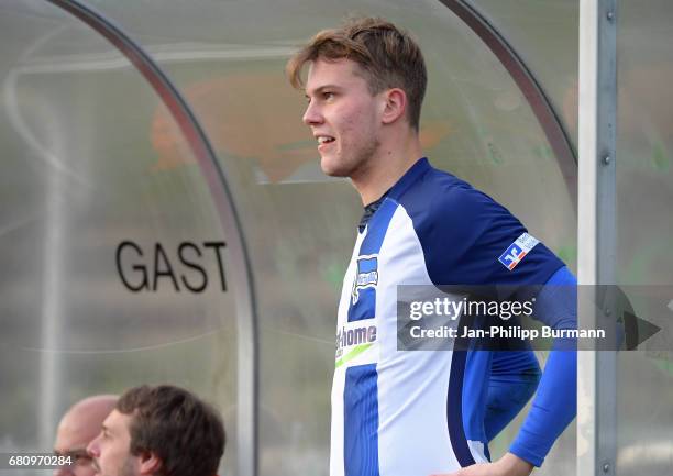 Leon Brueggemeier of Hertha BSC U23 during the test match between Hertha 03 Zehlendorf and Hertha BSC U23 on may 9, 2017 in Berlin, Germany.