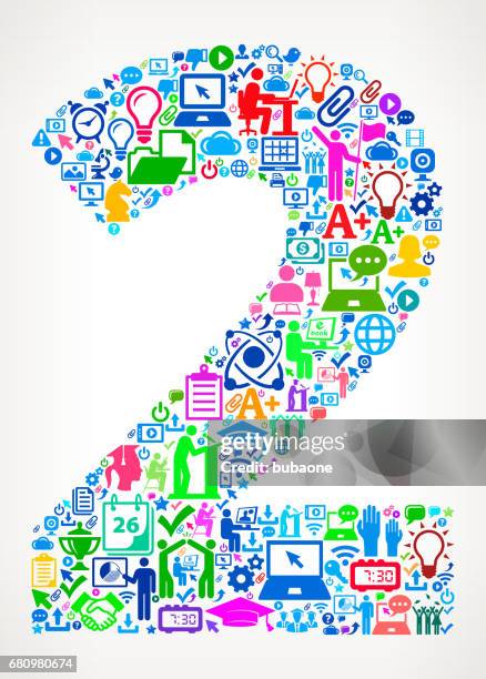 number 2 e-learning college education icons background pattern - two teens talking stock illustrations