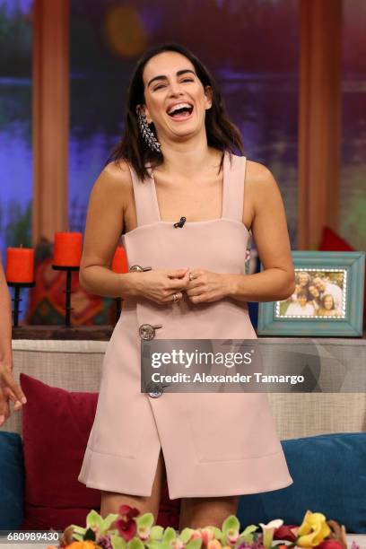 Actress Anabell Gardoqui "Ana" de la Reguera is seen on the set of 'Despierta America' at Univision Studios on May 9, 2017 in Miami, Florida.