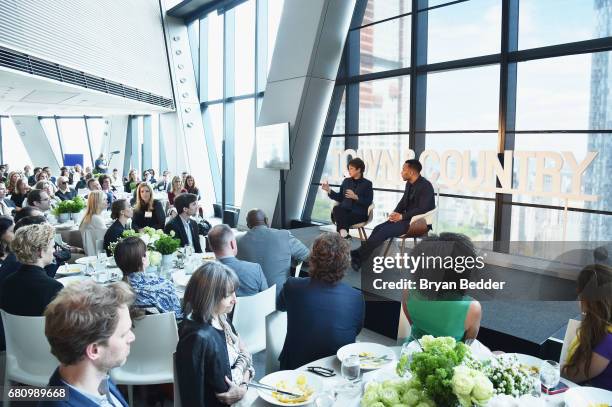 Lawyer & Civic Leader Valerie Jarrett and Singer/Songwriter John Legend speak onstage during the 4th Annual Town & Country Philanthropy Summit at...