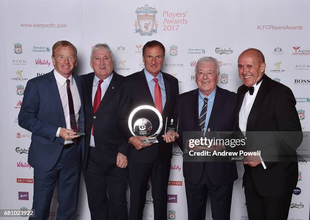 David Fairclough, David Johnson, Phil Thompson, Ian Callaghan, Phil Neal ex players of Liverpool after winning the Outstanding Team Achievement Award...