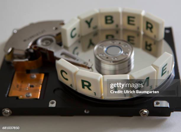 Symbol photo on the topics Cyber Crime, Computer, data security, industrial espionage, personality rights, etc. The photo shows the lettering Cyber...