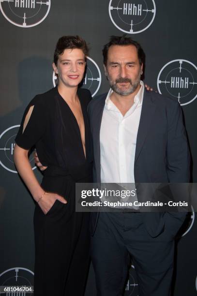 Actress Celine Sallette and actor Gilles Lellouche attend the "HHhH" Paris Premiere at Cinema UGC Normandie on May 9, 2017 in Paris, France.