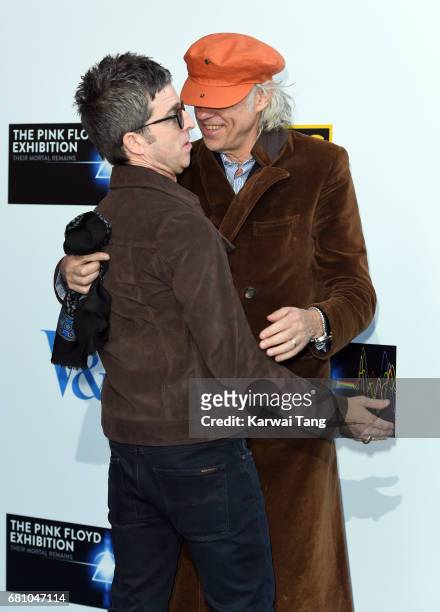 Noel Gallagher and Bob Geldof attend the Pink Floyd Exhibition: Their Mortal Remains at The V&A Museum on May 9, 2017 in London, England.