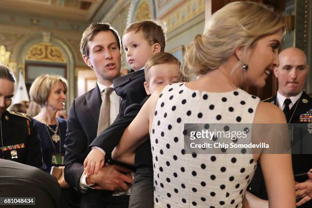 Ianka Trump , Jared Kushner, White House senior advisor to the president for strategic planning and son-in-law to President Donald Trump, and two of...