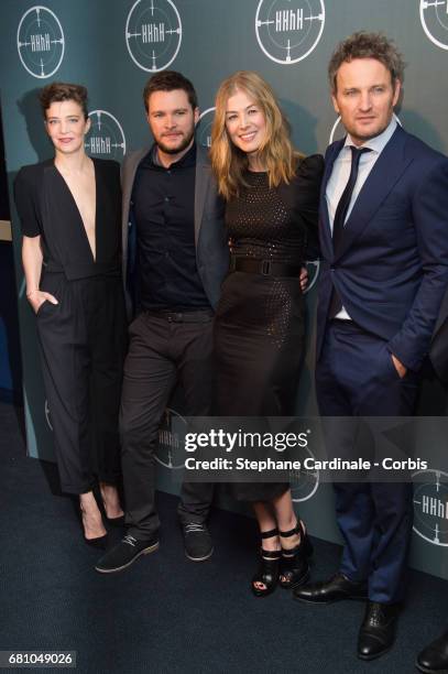 Celine Sallette, Jack Reynor, Rosamund Pike and Jason Clarke attend the 'HHhH' Paris Premiere at Cinema UGC Normandie on May 9, 2017 in Paris, France.