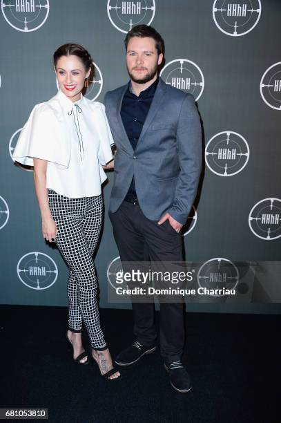 Madeline Mulqueen and Jack Reynor attend the "HHHH" Paris Premiere at Cinema UGC Normandie on May 9, 2017 in Paris, France.