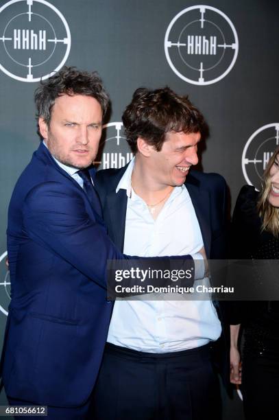 Jason Clarke and Cedric Jimenez attend the "HHHH" Paris Premiere at Cinema UGC Normandie on May 9, 2017 in Paris, France.