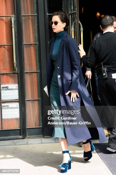 Katherine Waterston is seen on May 09, 2017 in New York City.