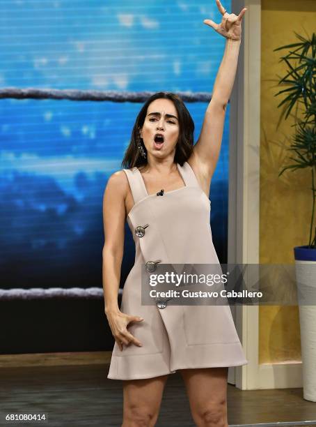 Actress Anabell Gardoqui 'Ana' de la Reguera is seen on the set of 'Despierta America' at Univision Studios on May 9, 2017 in Miami, Florida.