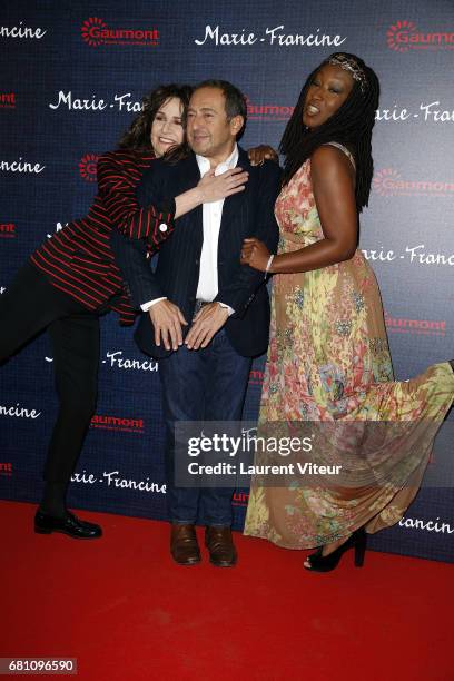 Director and Actress Valerie Lemercier, Actor Patrick Timsit and Actress Nadege Beausson-Diagne attend "Marie-Francine" Paris Premiere at Cinema...