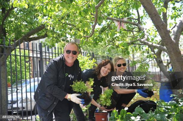 Michael Kors, Freja Beha Erichsen and Martha Hunt attend Michael Kors & Level Solar Team Up With Bette Midler's New York Restoration Project To...