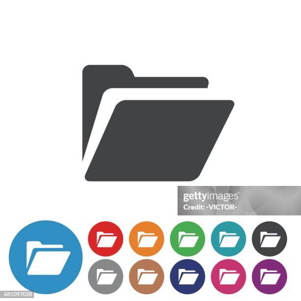 folder icons set - graphic icon series - files images stock illustrations