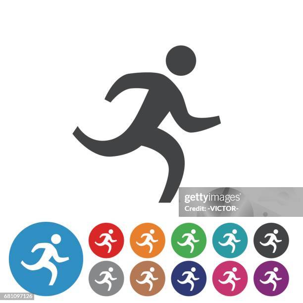 running icons set - graphic icon series - free running stock illustrations