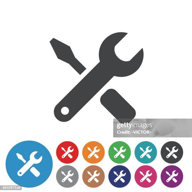 setting icons set - graphic icon series - screwdriver stock illustrations