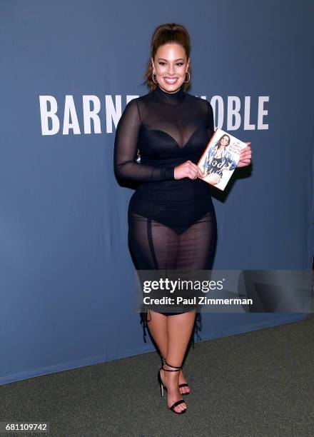 Model Ashley Graham signs copies of her new book "A New Model: What Confidence, Beauty and Power Really Look Like" at Barnes & Noble Tribeca on May...