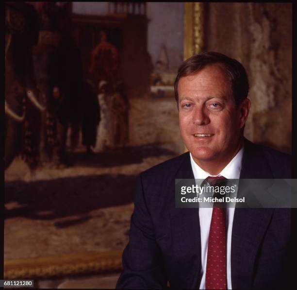 Portrait of David Koch, businessman, philanthropist, political activist and chemical engineer in his apartment. New York City, New York. July 14,...