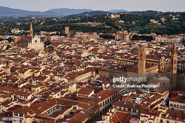 florence cityscape, tuscany, italy - piazza della signoria stock pictures, royalty-free photos & images