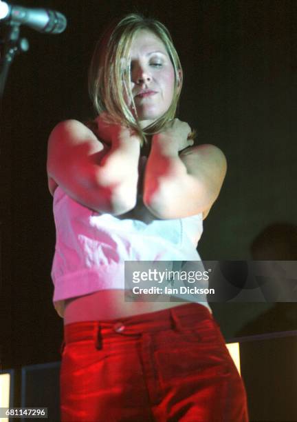 Sarah Cracknell of Saint Etienne performing on stage at Concorde 2, Brighton, United Kingdom, 09 October 2002.