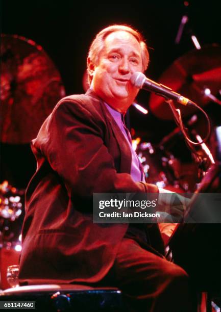 Neil Sedaka performing on stage at Royal Albert Hall, London, 01 April 1992.