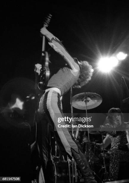 Zal Cleminson of The Sensational Alex Harvey Band performing on stage at Earls Court, London, 01 July 1973.