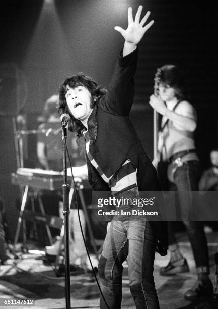 Alex Harvey of The Sensational Alex Harvey Band performing on stage at Mayfair Ballroom, Newcastle-upon-Tyne, 02 March 1973.