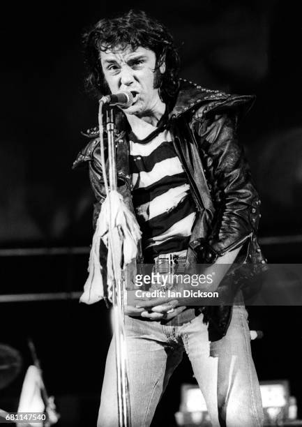 The Sensational Alex Harvey Band performing on stage at Earls Court, London, 01 July 1973.