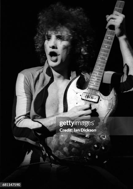 Zal Cleminson of The Sensational Alex Harvey Band performing on stage at London, Music Festival, Alexandra Palace, London, 05 August 1973. He is...