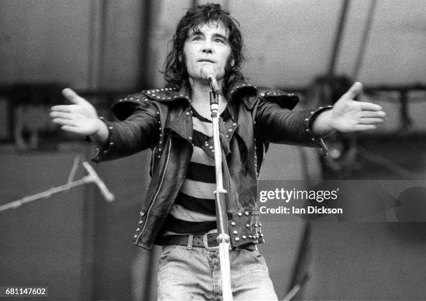 The Sensational Alex Harvey Band performing on stage at Reading, Festival, Reading, United Kingdom, 25 August 1973.