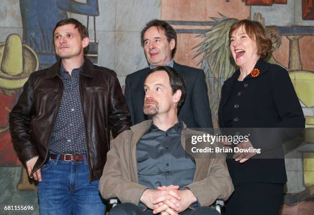 Florian Lukas, Joerg Hartmann, Joerg Hartmann and Ruth Reinecke at the photo call for the new season of the television show 'Weissensee' on May 9,...